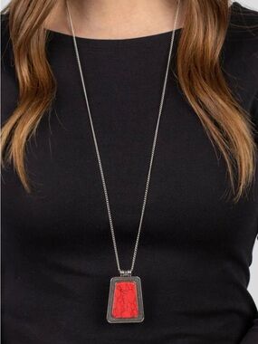 Paparazzi Private Plateau Red Necklace